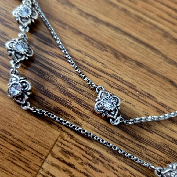 BRIGHTON "Alcazar" Vintage Long Length Crystal And Silver Necklace BOHEMIAN! - Picture 10 of 14